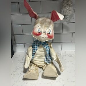 Annalee | Vintage 1971 Country Boy bunny 12” sitting bendable Easter